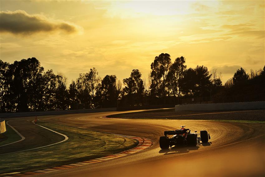 F1 car and sunset